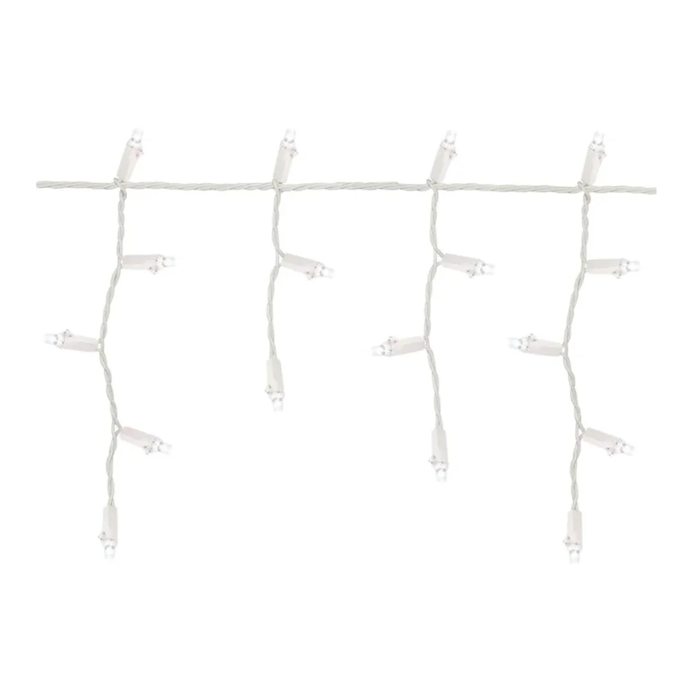 Holiday Time 500-Count Cool White LED Dome Icicle Lights‎ with White Wire